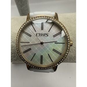 Chaps CHP3017 Ladies MOP Watch New Battery‎ 36MM 7.25" White Ceramic Band D31
